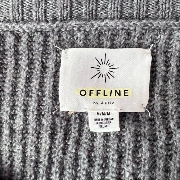 Aerie Offline‎ Twist Front Long Sleeve Ribbed Sweater Size Medium Comfy Lounge - Picture 6 of 8